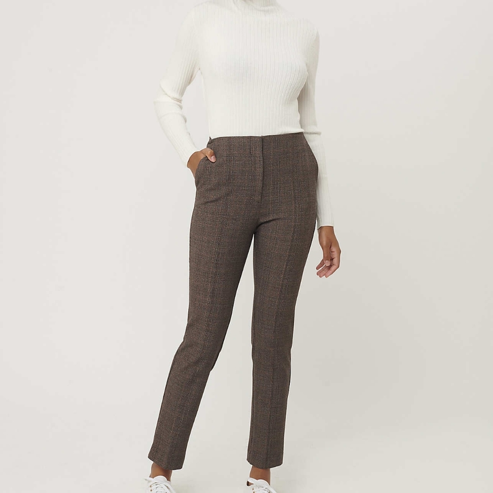 LOFT *NWOT* Brown Checkered Design Dress Pants